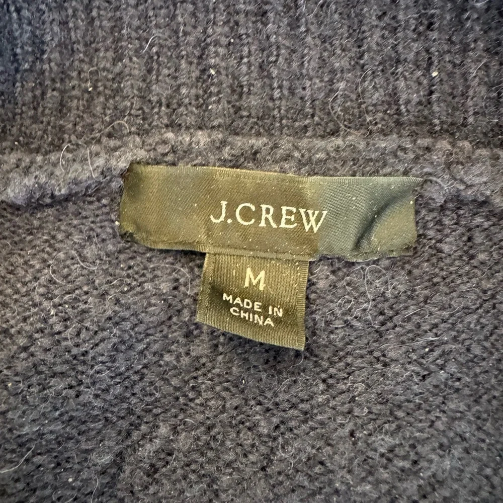 J.Crew Half Zip Wool Blend Navy Blue Sweater Women’s Size M Style BB639